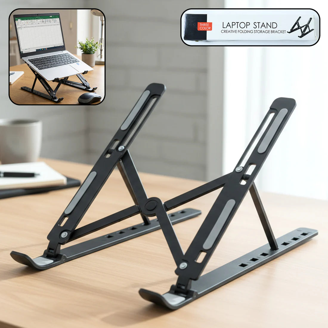 Plastic adjustable portable tablet stand – ergonomic holder riser (up to 14 inch) by Gambit