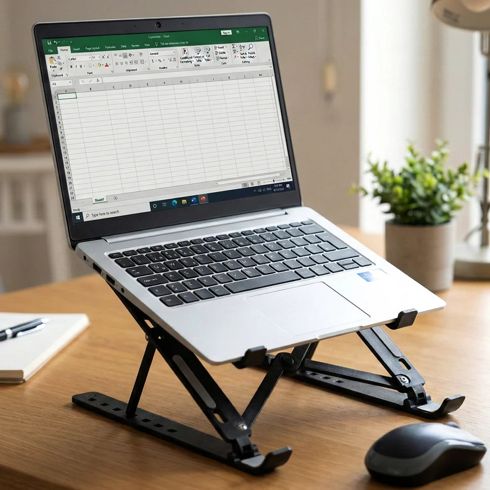 Plastic adjustable portable tablet stand – ergonomic holder riser (up to 14 inch) by Gambit