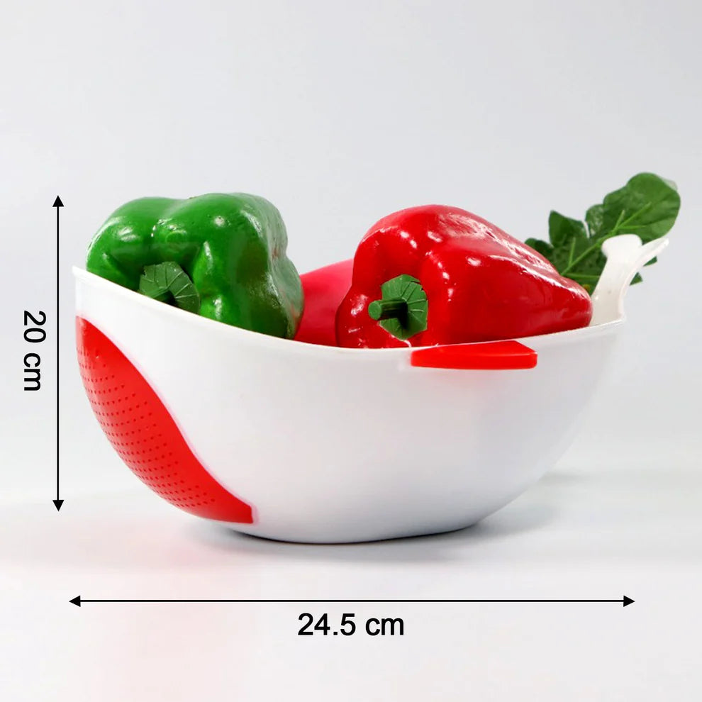 Multipurpose Rice & Vegetable Washing Bowl with Strainer – Plastic Drain Basket for Rice, Pulses, Fruits, Vegetables, Noodles & Pasta