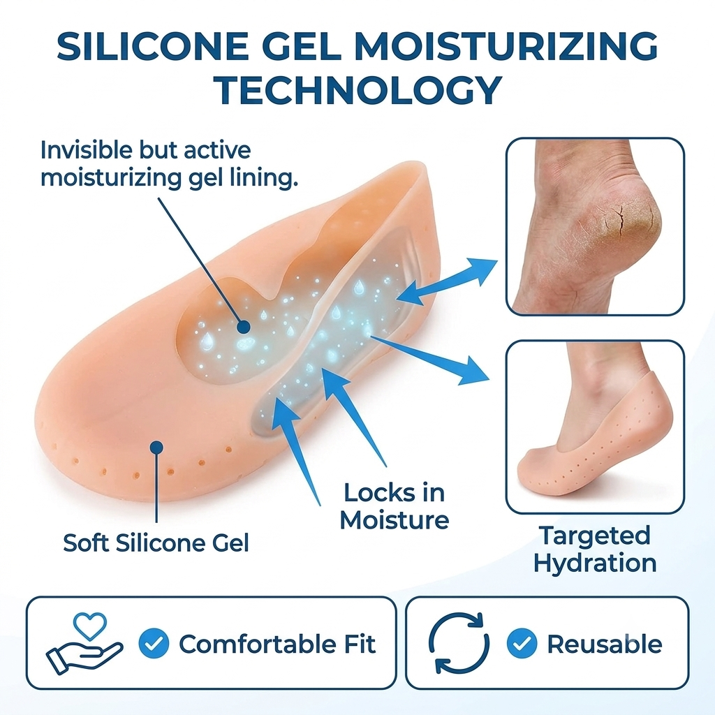 Reusable Silicone Heel Care Socks – Crack Repair & Moisturizing Foot Protector