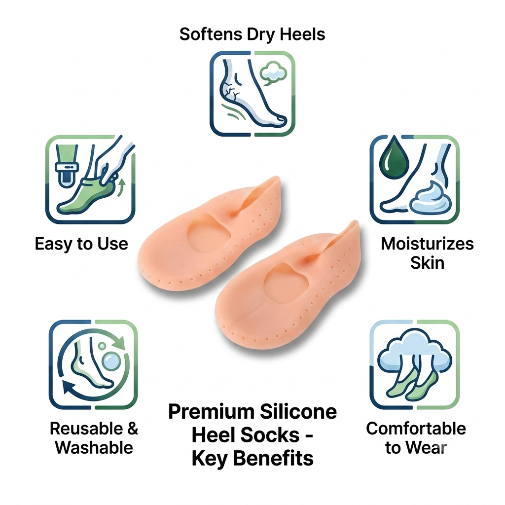 Reusable Silicone Heel Care Socks – Crack Repair & Moisturizing Foot Protector