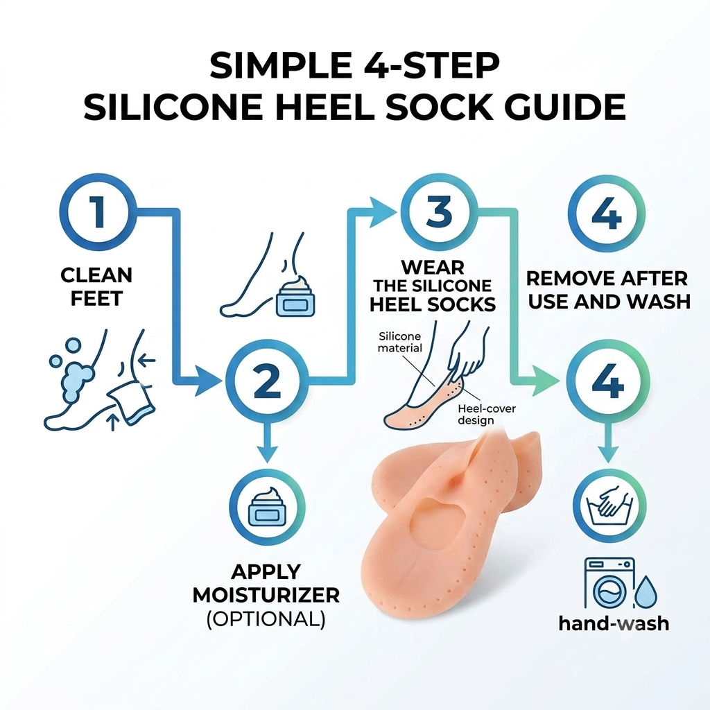 Reusable Silicone Heel Care Socks – Crack Repair & Moisturizing Foot Protector