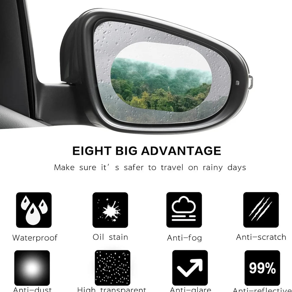 🌧️ Rain Clear Mirror Film – Anti-Fog & Anti-Scratch Protection (1 Pcs)