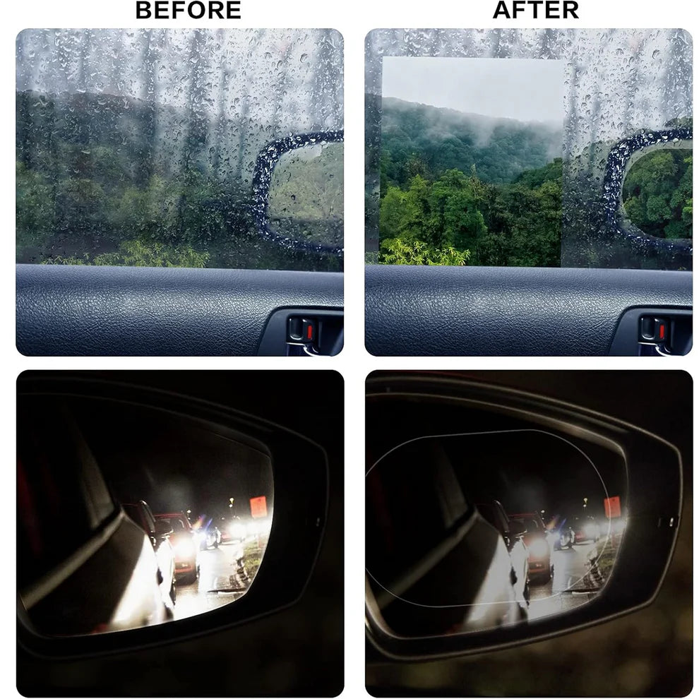 🌧️ Rain Clear Mirror Film – Anti-Fog & Anti-Scratch Protection (1 Pcs)