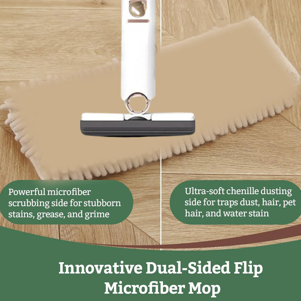 Portable self-squeeze short mop, with 1 cotton head, bathroom kitchens table - Brown Box