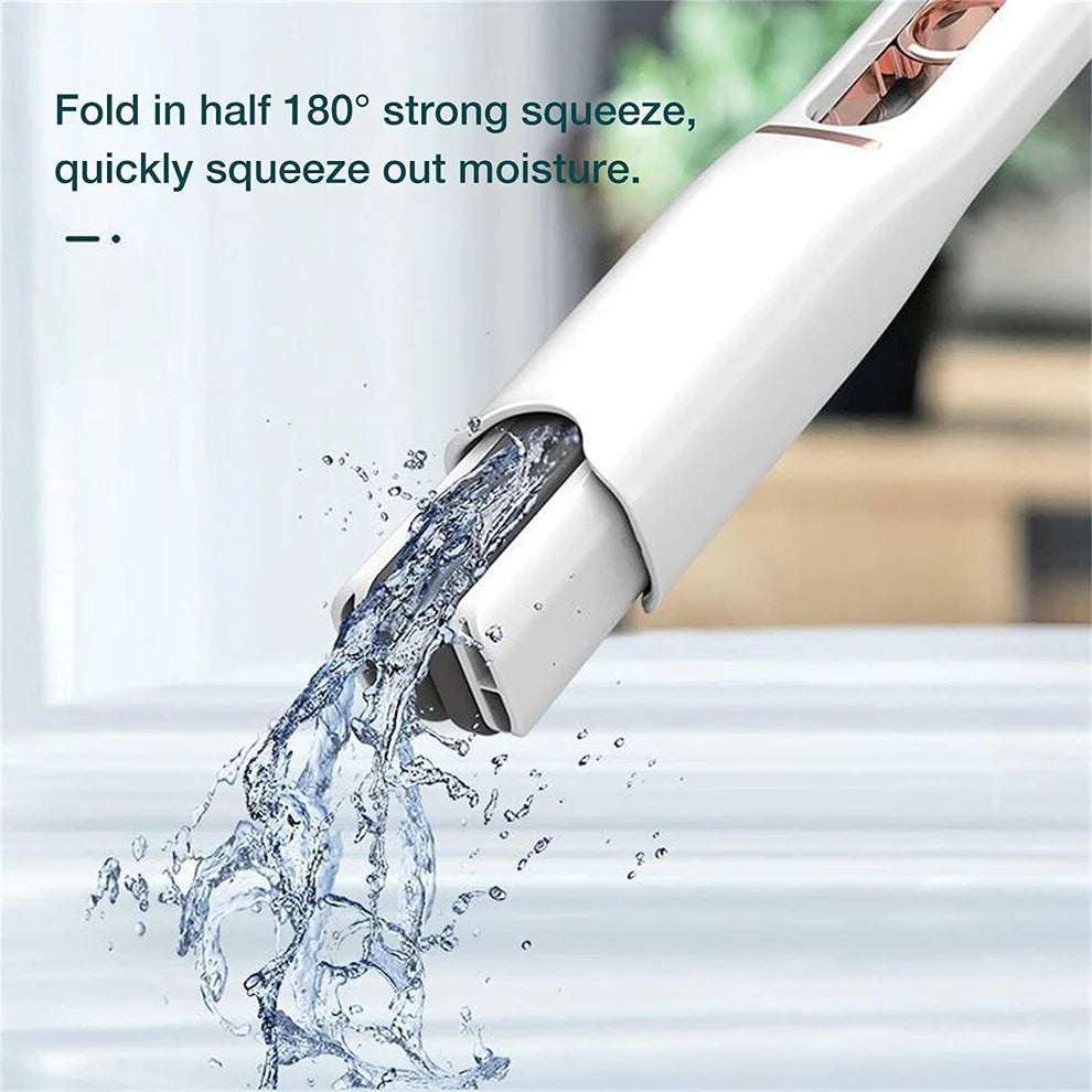 Portable self-squeeze short mop, with 1 cotton head, bathroom kitchens table - Brown Box