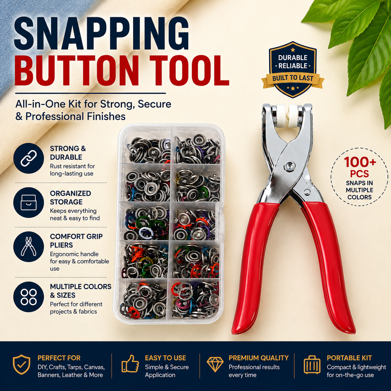 Button Fastener Tool Kit